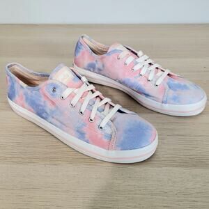 Keds Tie Dye Champion Canvas Lace Up Low Top Casual Sneakers Pink Blue Shoes 8.5